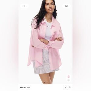Aritzia Wilfred Free soft pink button up shirt | 2xs